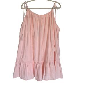 New Lulu’s Pastel Petal Pink Powder Cotton Dress Sundress Women’s Size XL